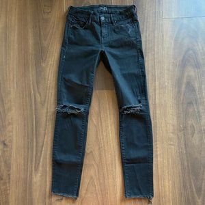 Mother Looker Ankle Fray Black Jeans - Size 25